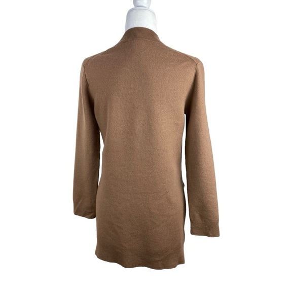Theory Sweater Wool Blend Tunic High Low Tan Brown Women’s Size S Tight Knit - Picture 11 of 16